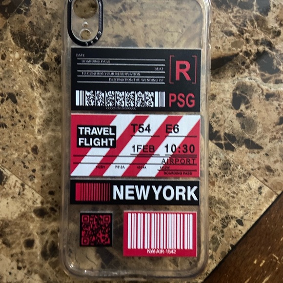 iPhone XR phone case | New York Boarding pass design - Picture 1 of 3